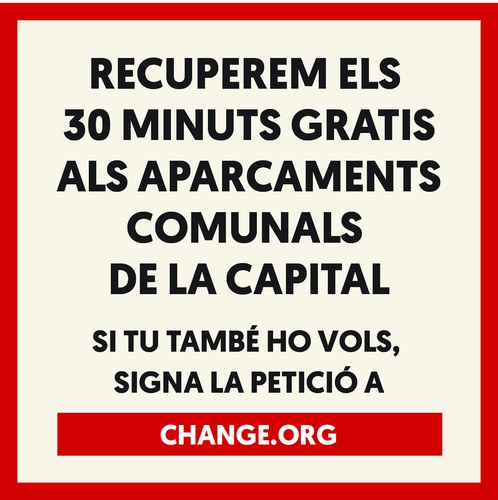 El PS+I d’Andorra la Vella promou una recollida de firmes en línia contra la supressió dels 30 minuts gratuïts als aparcaments comunals de la capital